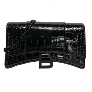 BALENCIAGA Hour Glass 656050 Black Leather - Other Style Wallet